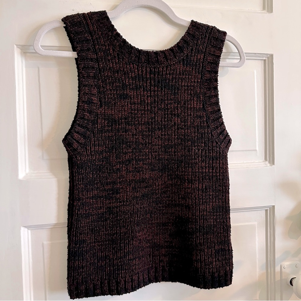 ATELIER DELPHINE Boucle Sweater Tank in Espresso, Sz M - Picture 8 of 14